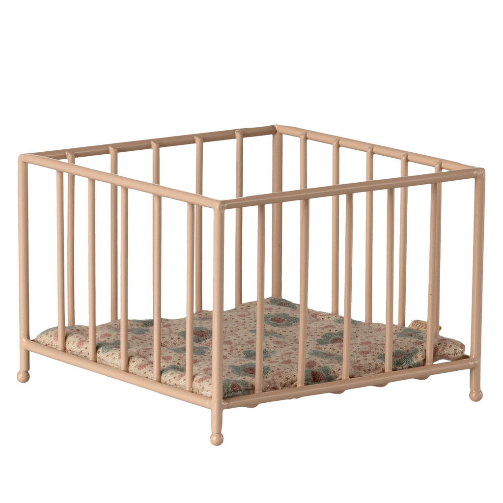 MAILEG Metalowe łóżeczko | kojec dla myszek MY - PLAYPEN ROSE