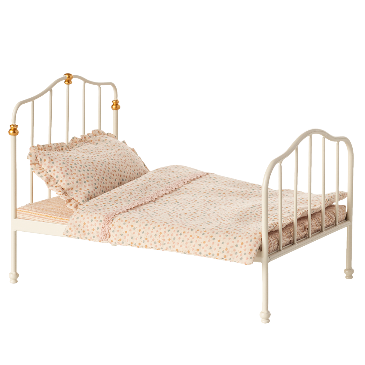 MAILEG Metalowe łóżeczko 13cm - OFF WHITE