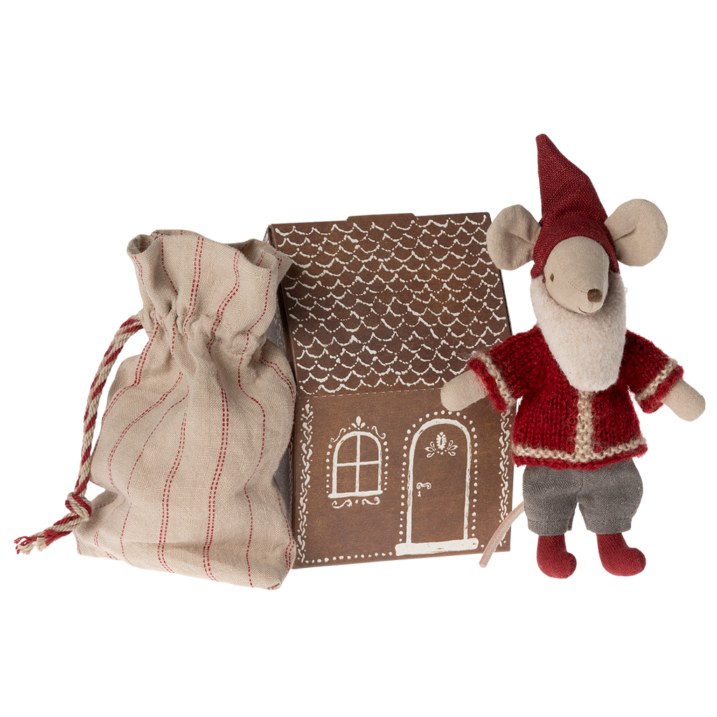 MAILEG Myszka Święty Mikołaj w piernikowym domku 14cm - SANTA MOUSE