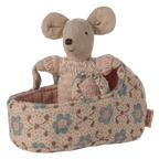 MAILEG Myszka dzidziuś w nosidełku - BABY in CARRY COT ROSE