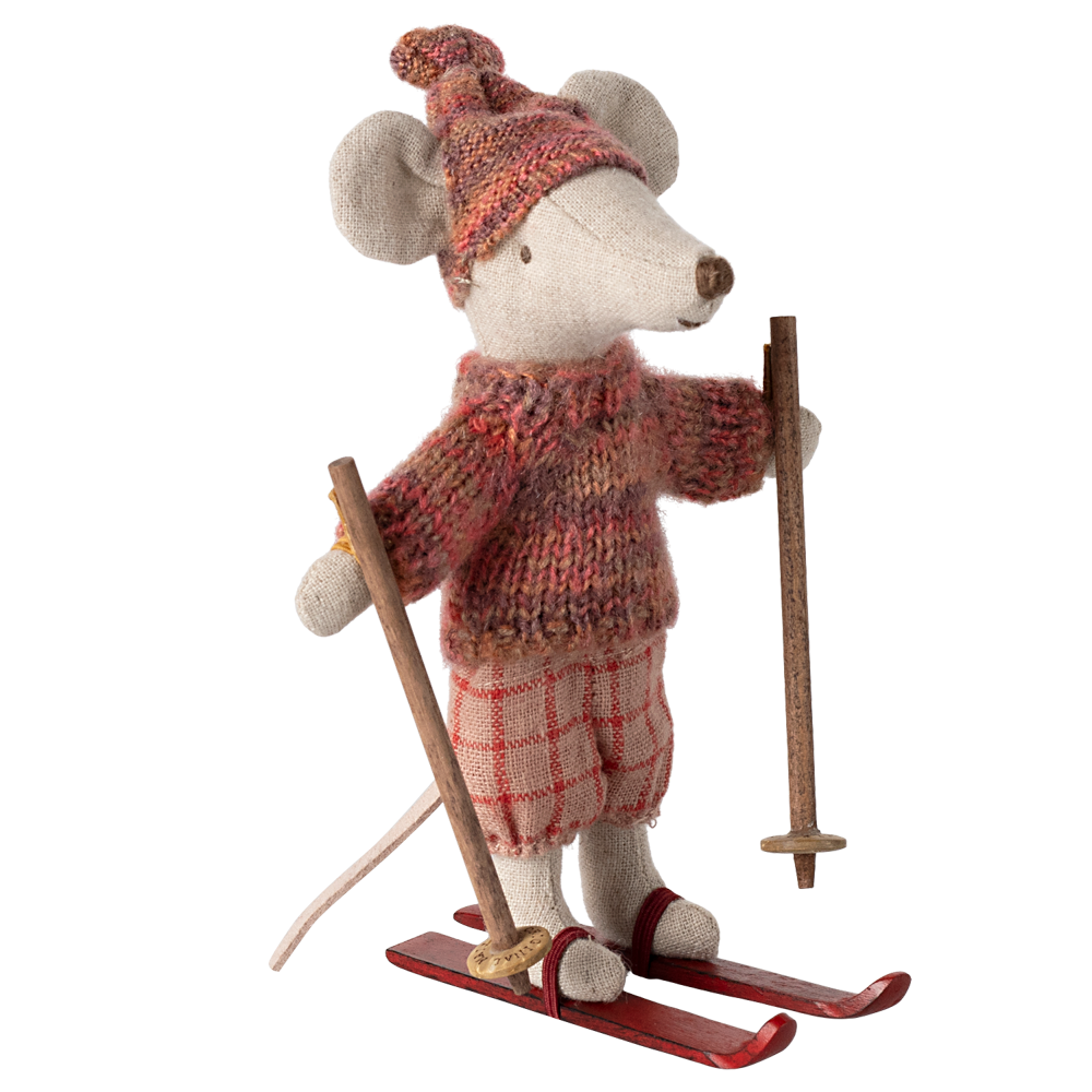 Myszka narciarka 13cm - Winter big sister rose Maileg