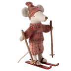 Myszka narciarka 13cm - Winter big sister rose Maileg