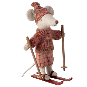 Myszka narciarka 13cm - Winter big sister rose Maileg