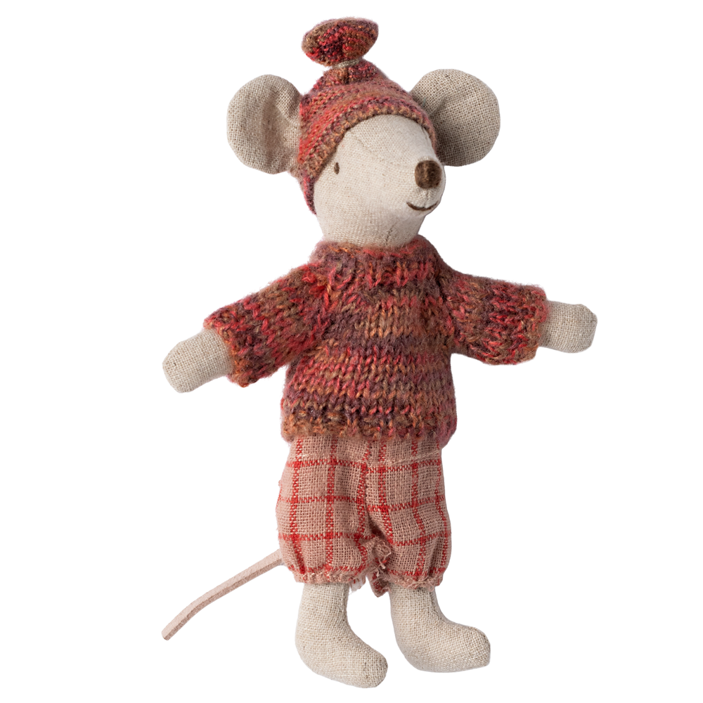 Myszka narciarka 13cm - Winter big sister rose Maileg