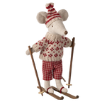 Myszka narciarka 15cm - Winter Mum Red Maileg