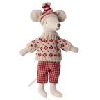Myszka narciarka 15cm - Winter Mum Red Maileg