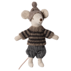 Myszka narciarz 13cm - Winter big brother grey Maileg