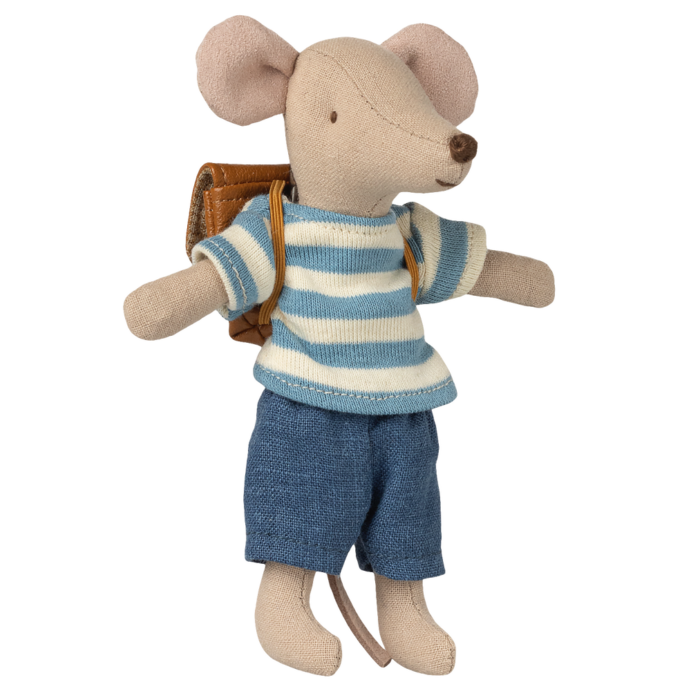 MAILEG Myszka rowerzysta 13cm - TRICYCLE BIG BROTHER BROWN