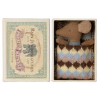 Maileg Myszka w pudełku - Baby Sleppy-Wakey in BOX BLUE chłopiec