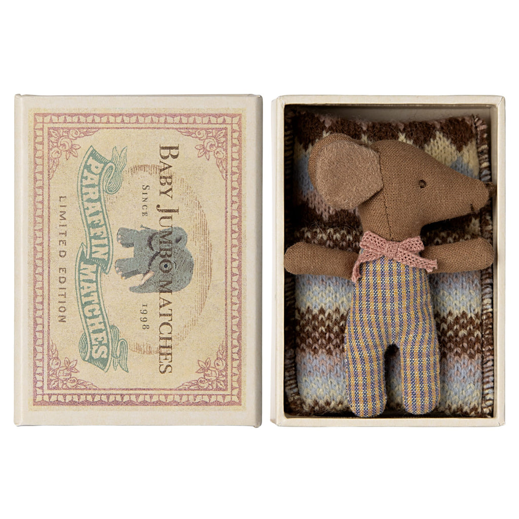 Maileg Myszka w pudełku - Baby Sleppy-Wakey in box rose dziewczynka