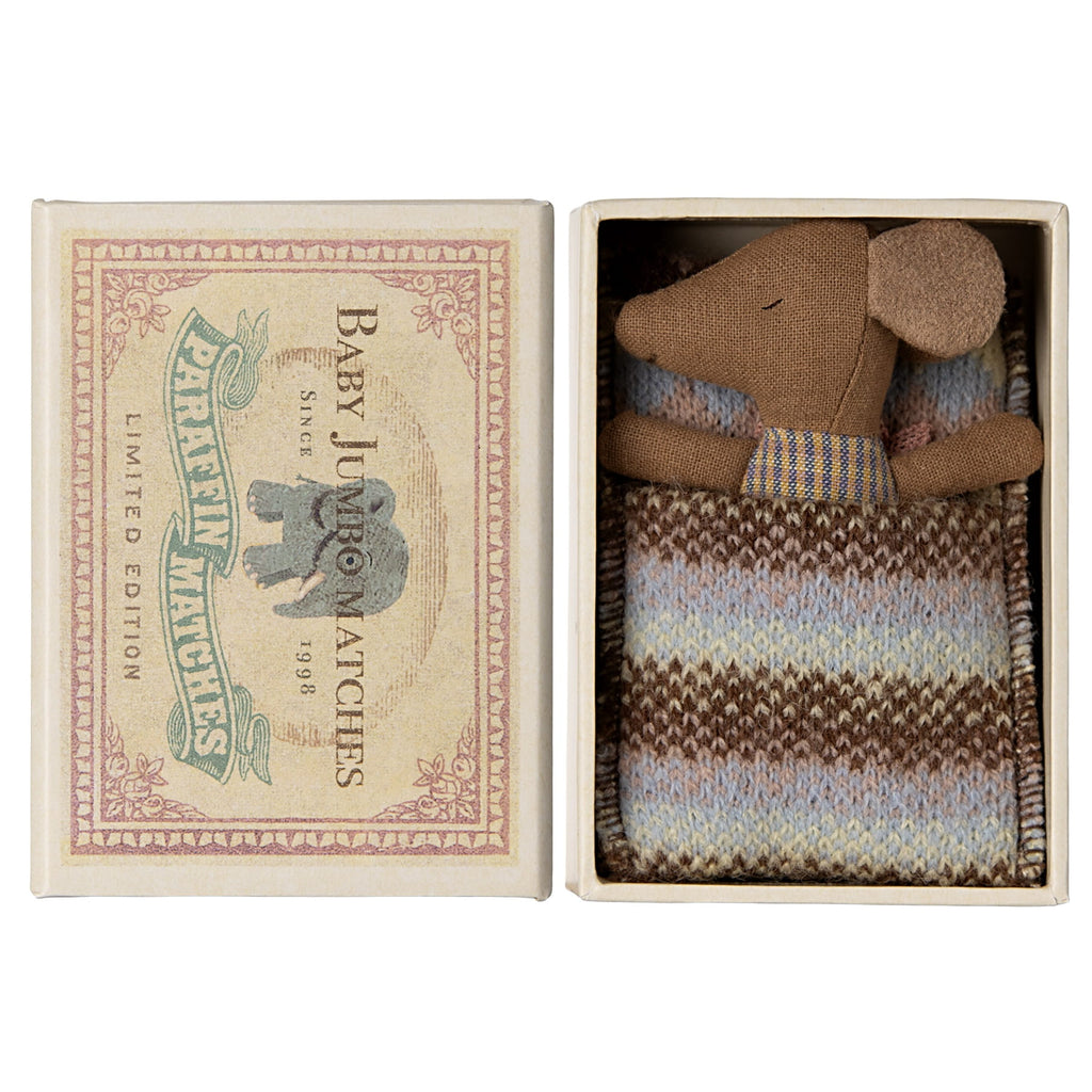 Maileg Myszka w pudełku - Baby Sleppy-Wakey in box rose dziewczynka