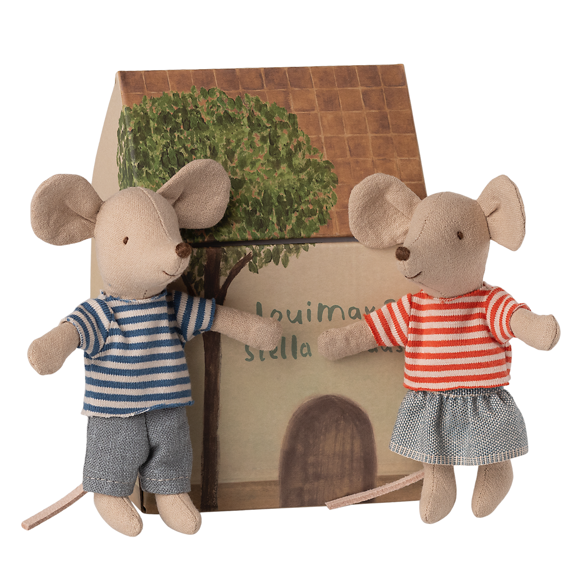 MAILEG Myszki starszy brat i starsza siostra 13cm - LouiMax & Stella BIG BROTHER & SISTER