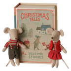 MAILEG Myszki świąteczne bliźniaki w książce 11cm - TWINS in BOOK