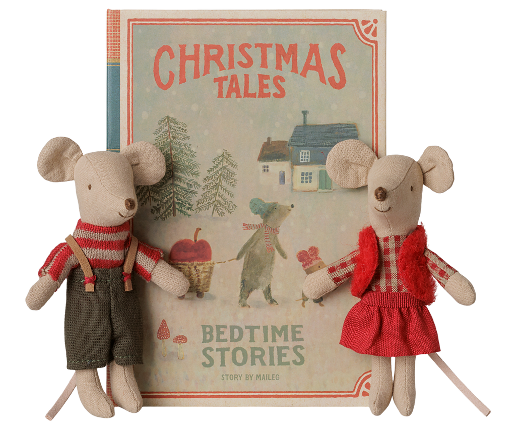 MAILEG Myszki świąteczne bliźniaki w książce 11cm - TWINS in BOOK