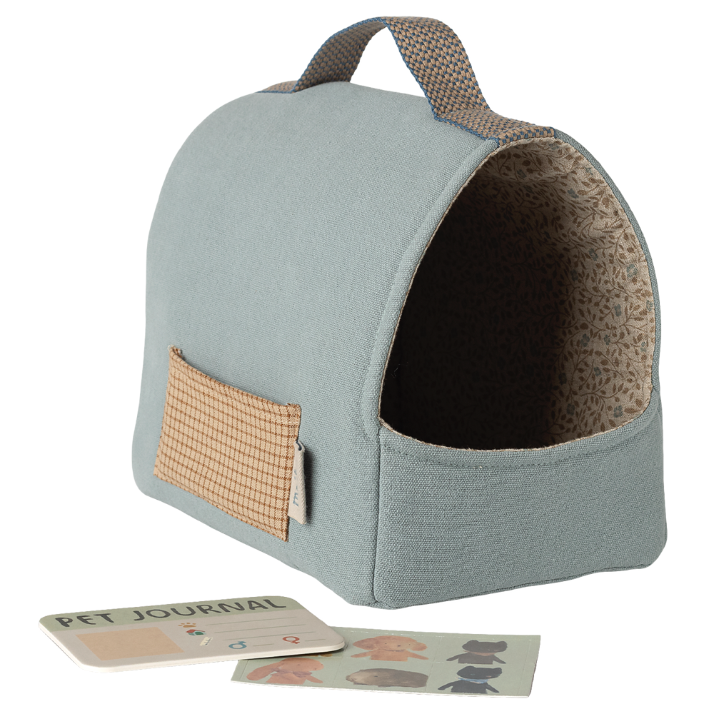 MAILEG Nosidełko | buda dla pieska - PET CARRIER DUSTY BLUE