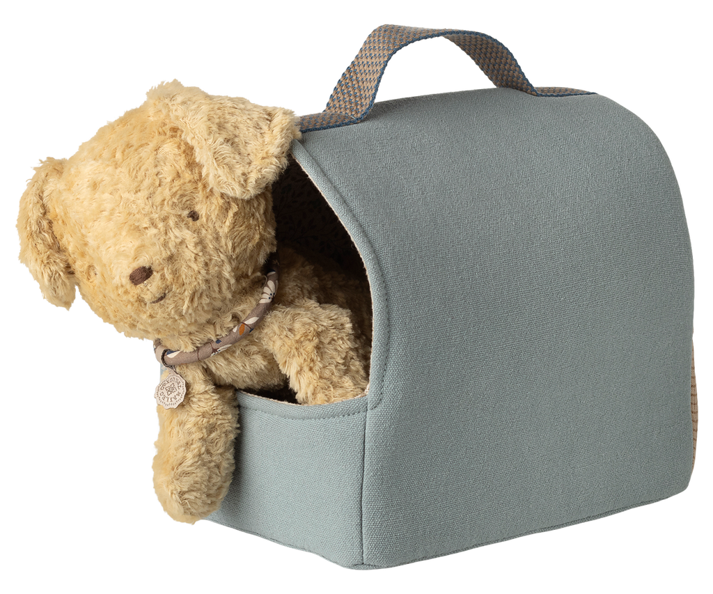 MAILEG Nosidełko | buda dla pieska - PET CARRIER DUSTY BLUE