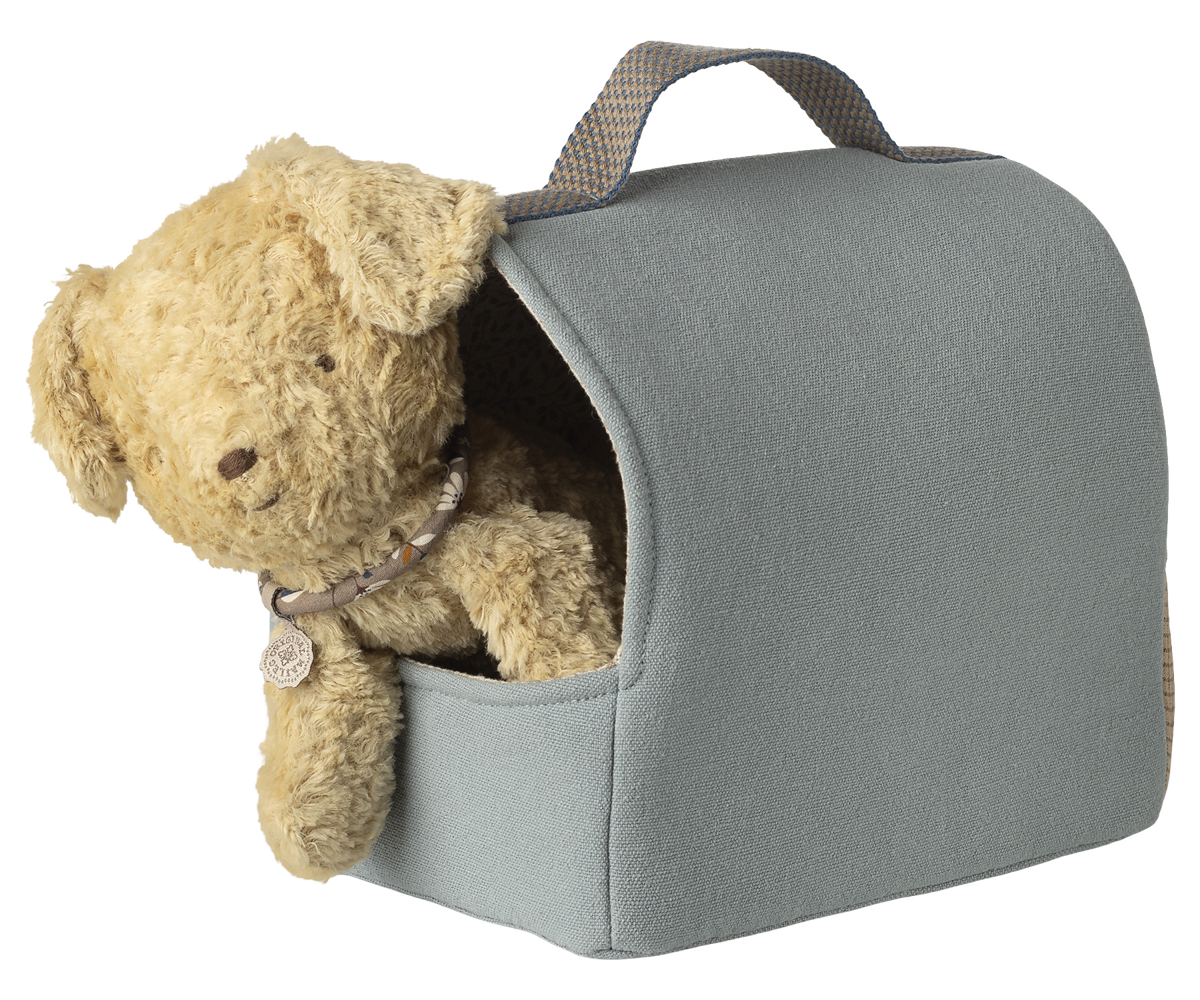 MAILEG Nosidełko | buda dla pieska - PET CARRIER DUSTY BLUE