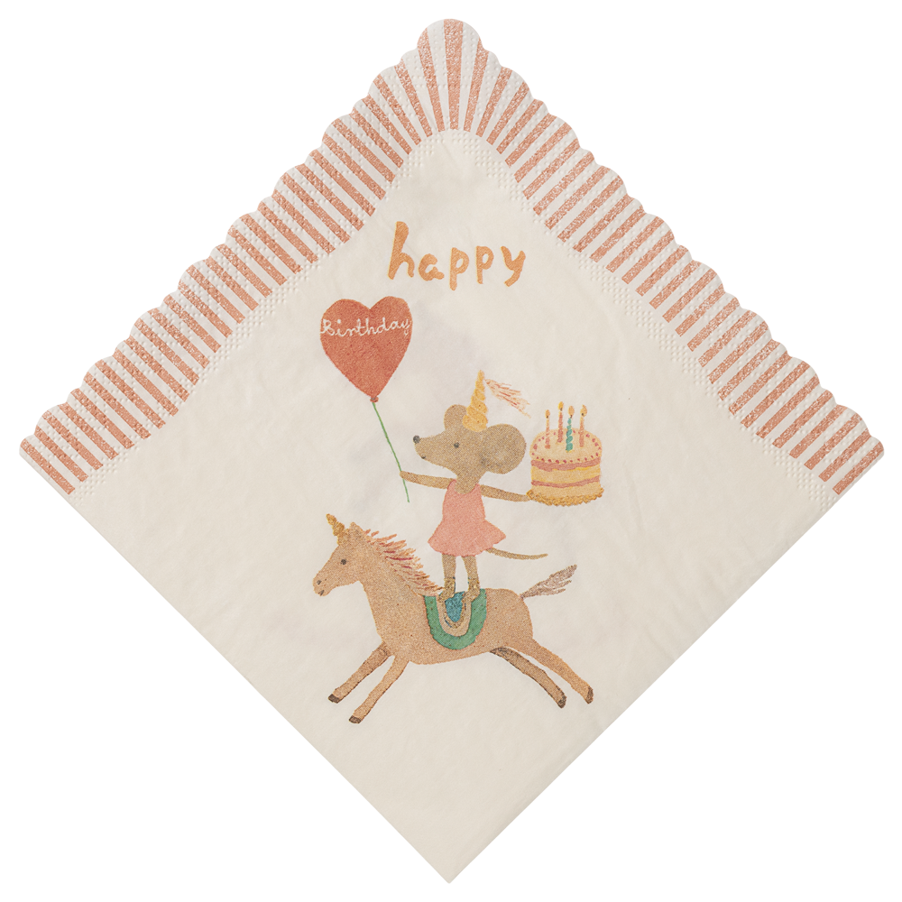 Serwetki papierowe 20szt - HAPPY BIRTHDAY UNICORN Maileg