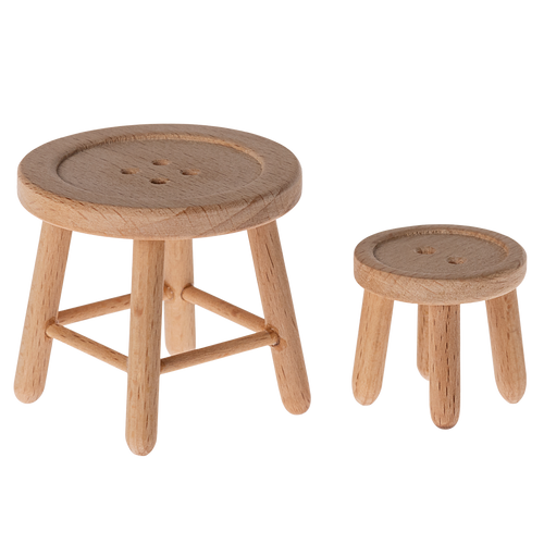 MAILEG Stolik i taboret 5cm - TABLE and STOOL