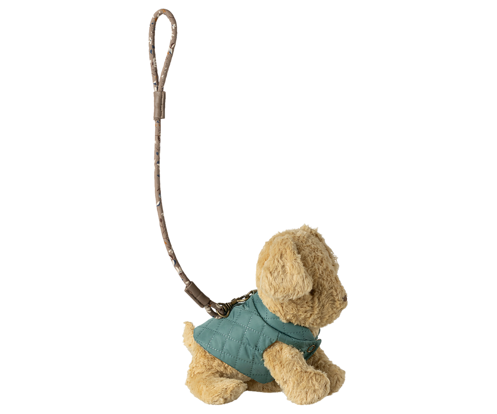 MAILEG Szelki i smycz dla pieska - PUPPY DARK MINT