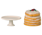 MAILEG Tort i patera dla myszek - PARTY CAKE OFF WHITE