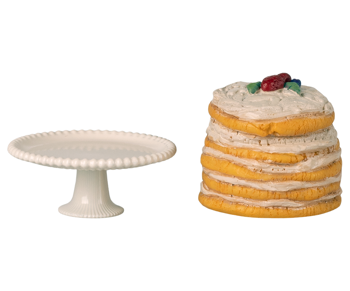 MAILEG Tort i patera dla myszek - PARTY CAKE OFF WHITE