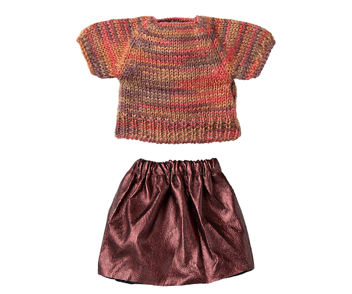 MAILEG Ubranko dla mamy myszki 15cm - SKIRT & KNITTED BLOUSE