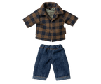 MAILEG Ubranko dla myszki 15cm - DAD CHECKED SHIRT & PANTS