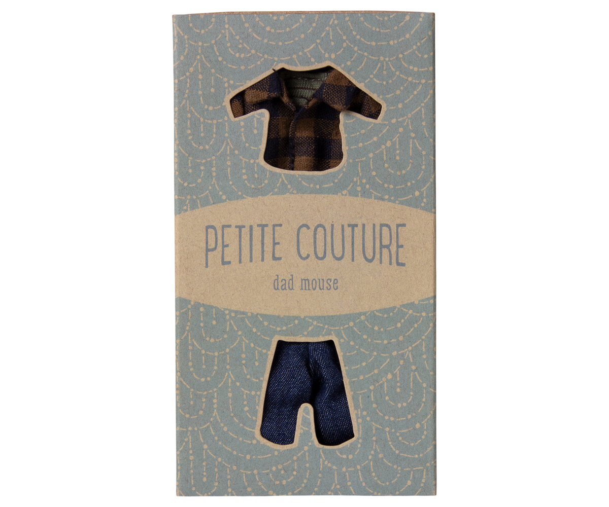 MAILEG Ubranko dla myszki 15cm - DAD CHECKED SHIRT & PANTS