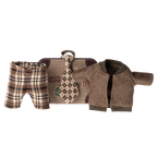 Maileg Ubranko dla myszki dziadka - Jacket, pants & tie in suitcase