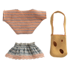 MAILEG Ubranko dla myszki młodszej siostry 11cm - CLOTHES and BAG