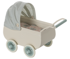 Maileg Wózek i myszka dzidziuś - PRAM with BABY MINT
