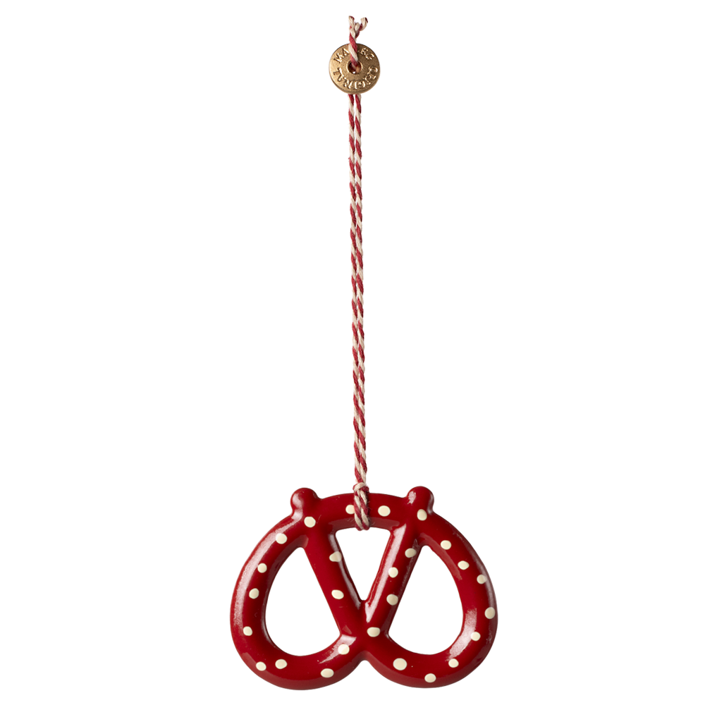 Zawieszka świąteczna metalowa - ORNAMENT PRETZEL kropki  Maileg