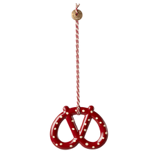 Załaduj obraz do przeglądarki galerii, Zawieszka świąteczna metalowa - ORNAMENT PRETZEL kropki  Maileg
