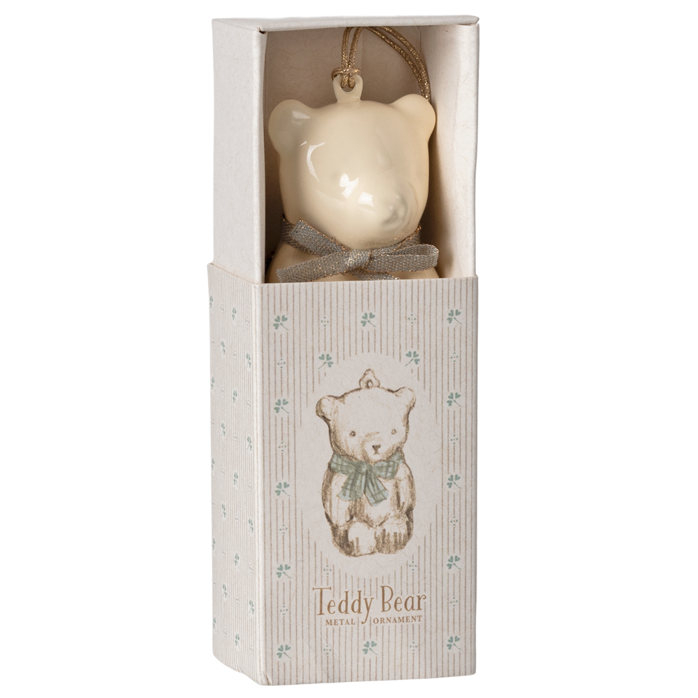 Zawieszka świąteczna miś - Teddy Bear Off White|Blue Maileg