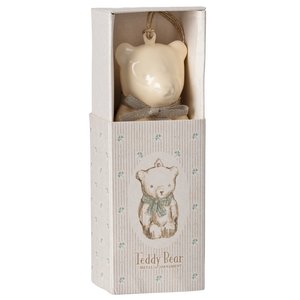 Zawieszka świąteczna miś - Teddy Bear Off White|Blue Maileg
