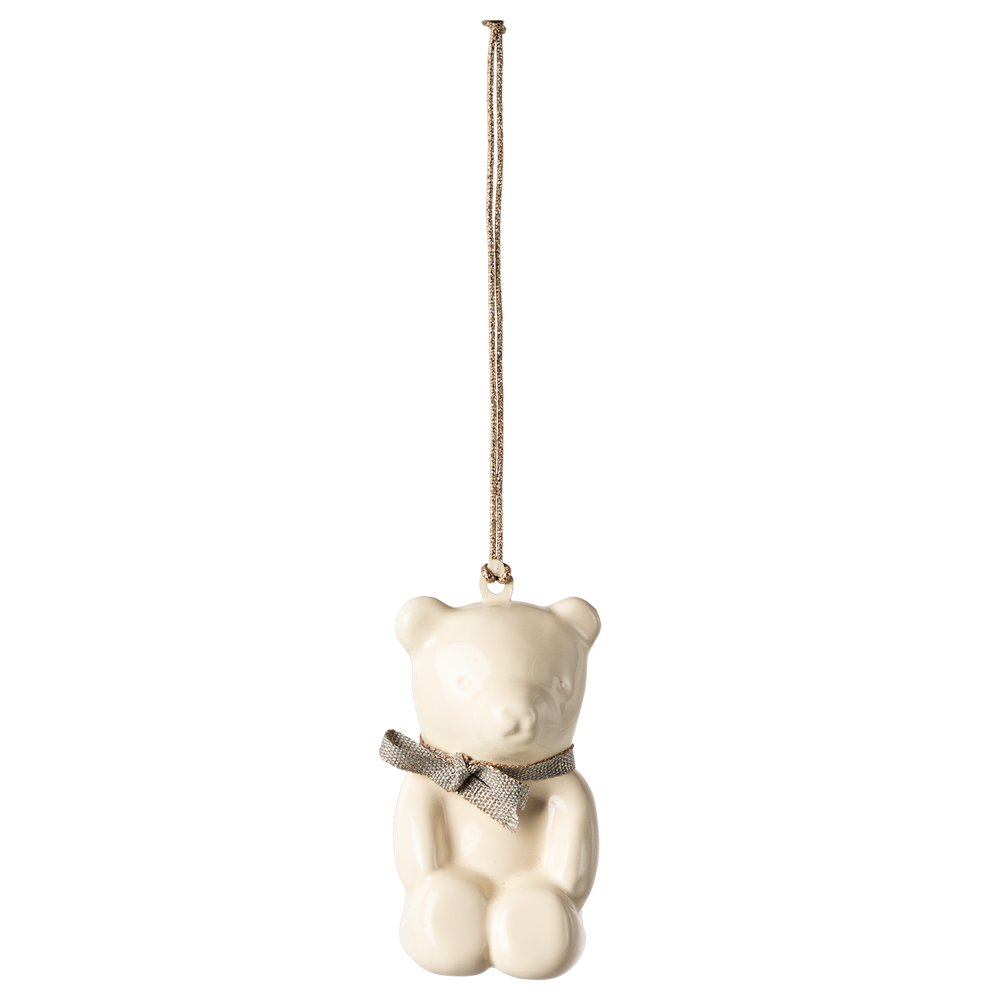 Zawieszka świąteczna miś - Teddy Bear Off White|Blue Maileg