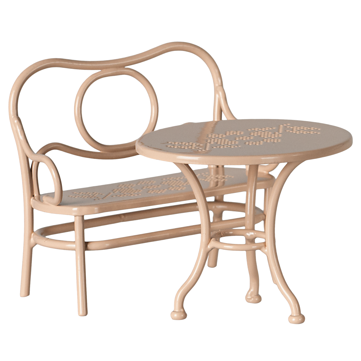 Zestaw kawowy : stół i ławka - CAFE SET PALE PINK Maileg