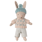 MAILEG Zimowy króliczek w miętowej czapce 13,5cm - WINTER RABBIT MICRO SAND