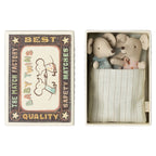 Bliźniaki, małe myszki w pudełku zapałek Maileg