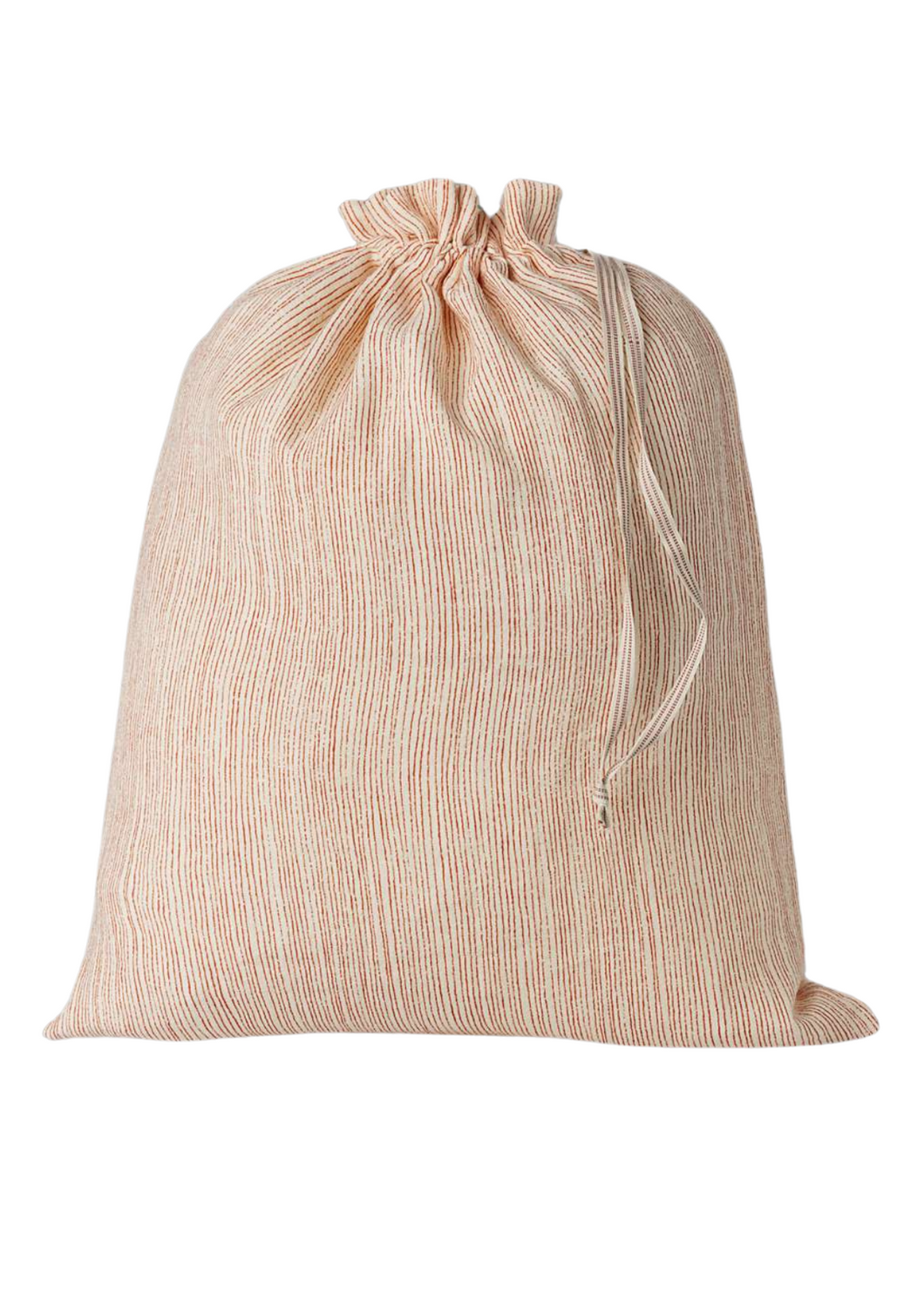 MAILEG Lniany worek | torba 37cm - biało czerwone paski