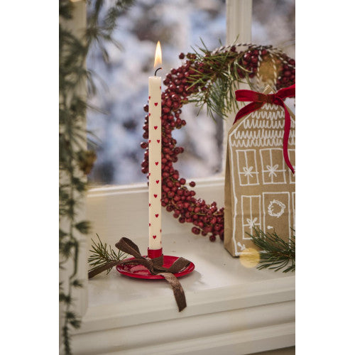 Długa Świeczka obiadowa w serduszka Red Hearts Ib Laursen