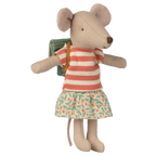 MAILEG Myszka rowerzystka 13cm - TRICYCLE BIG SISTER GREEN