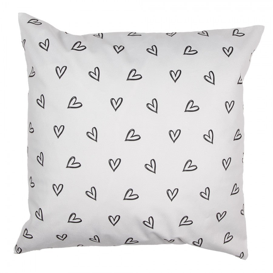 Poduszka królik wielkanocna biało - czarna 45x45 cm Clayre & Eef