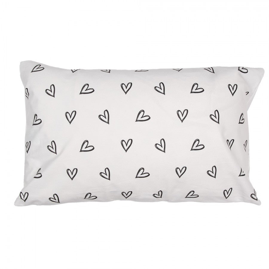 Poduszka królik wielkanocna biało - czarna 30x50 cm Clayre & Eef