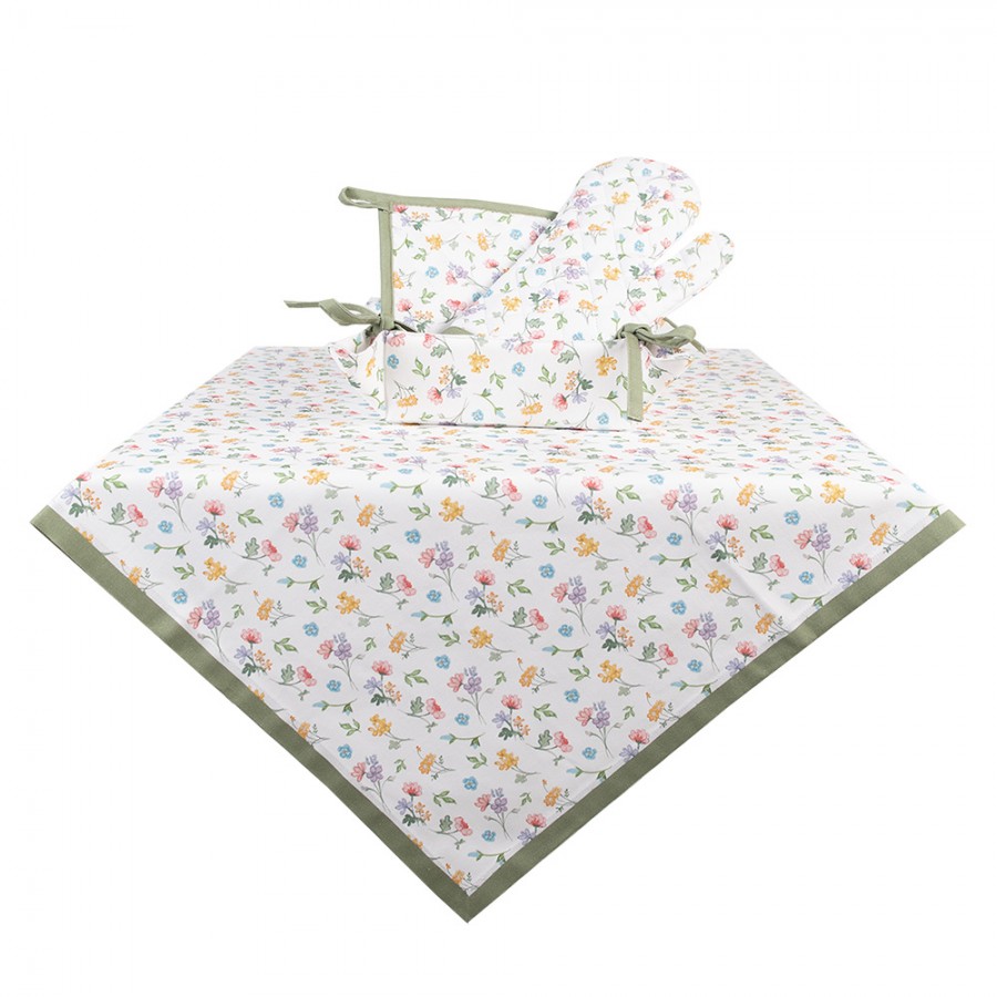 Obrus wiosenne kwiaty bawełniany 100 x 100 cm Clayre Eef