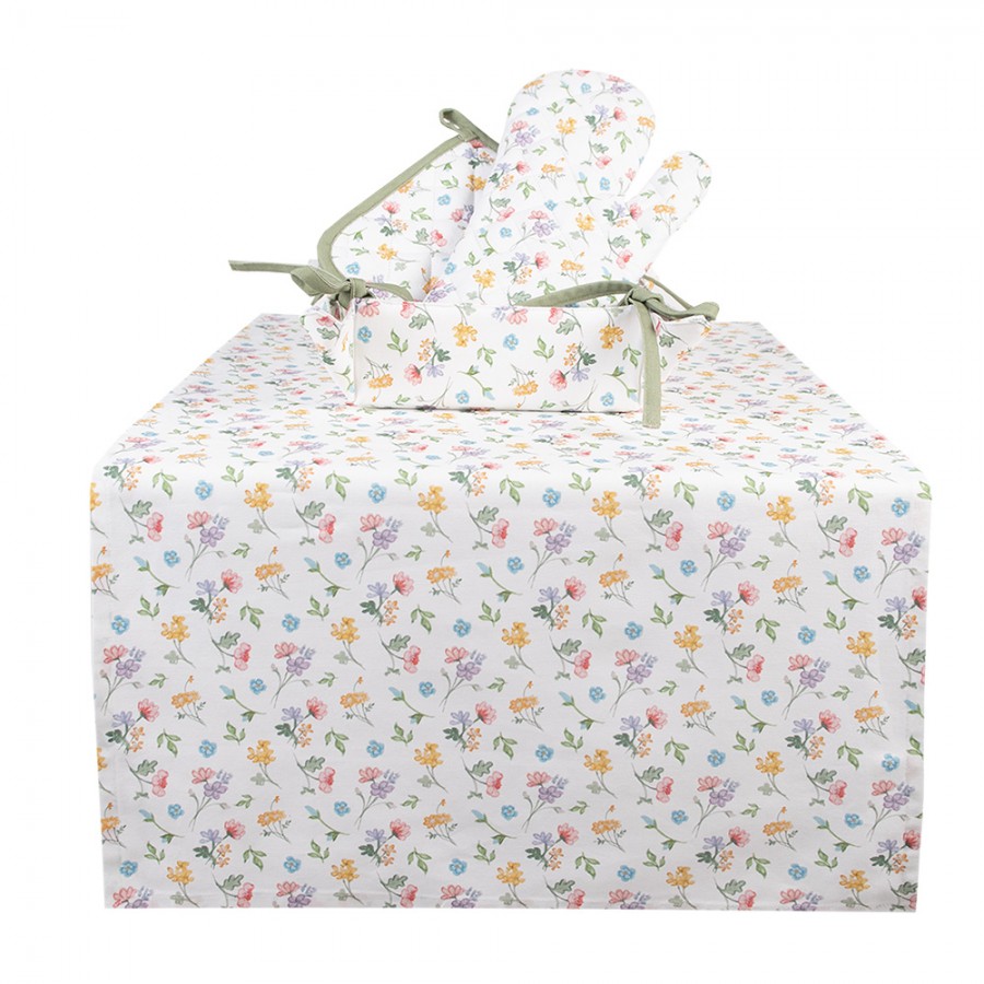 Bieżnik wiosenny kwiaty 50 x 140 cm bawełniany Clayre Eef