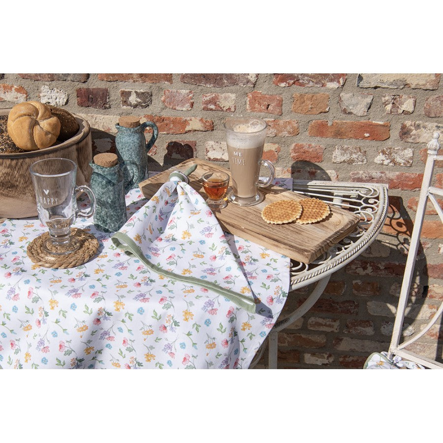 Obrus wiosenne kwiaty bawełniany 100 x 100 cm Clayre Eef