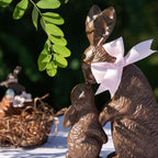 Figurka Królik 52 cm Brązowy z różową kokardką Clayre & Eef