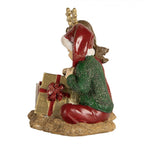 Figurka świąteczna Dzieci 14x9x11 cm Czerwona Clayre Eef